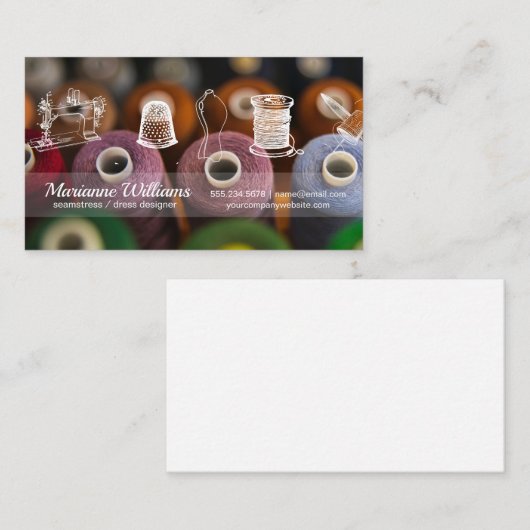 Naald Thread | Kledingkast Ontwerp Gereedschap Visitekaartje (Voorkant / Achterkant)