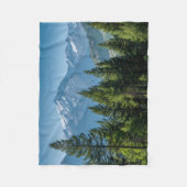 Naaldbomen met bergachtergrond fleece deken (Voorkant)