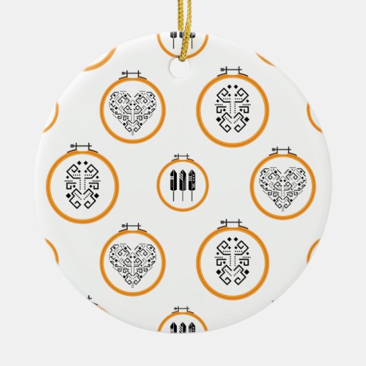 Naaldbordborduurlijsten Keramisch Ornament (Voorkant)