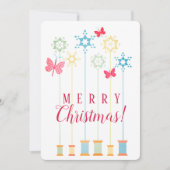 Naalddraad vlinders ambachten Kerstkaart (Voorkant)