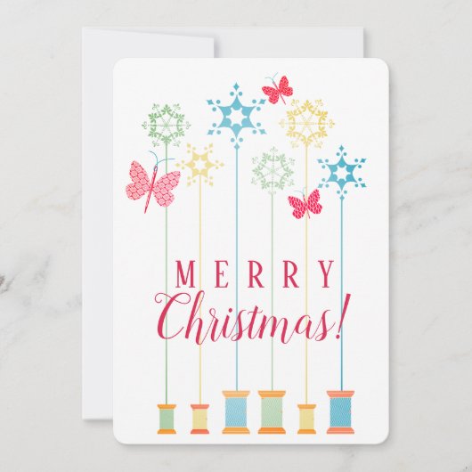 Naalddraad vlinders ambachten Kerstkaart (Voorkant)