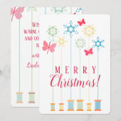 Naalddraad vlinders ambachten Kerstkaart (Voorkant / Achterkant)