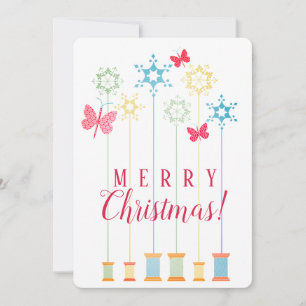Naalddraad vlinders ambachten Kerstkaart