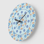 Naalden en Buttonnen Patroonblauw Grote Klok (Hoek)