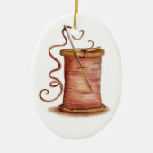 naalden- en draadversiering keramisch ornament (Voorkant)