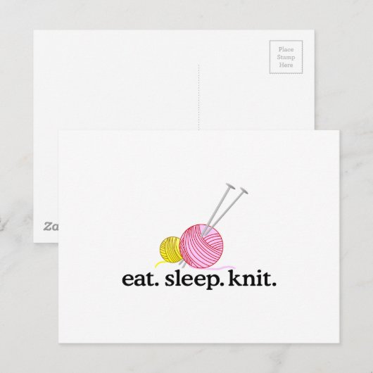 Naalden en garen briefkaart (Voorkant / Achterkant)