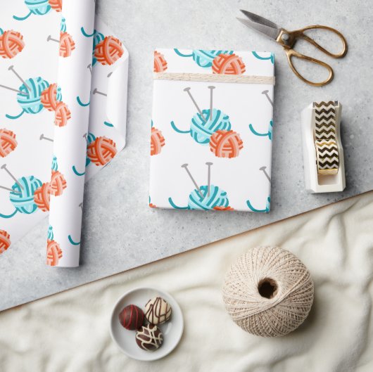 Naalden en garen cadeaupapier (Crafts)