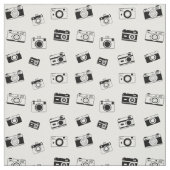 Naalden en garen - zwart en wit stof (Swatch)