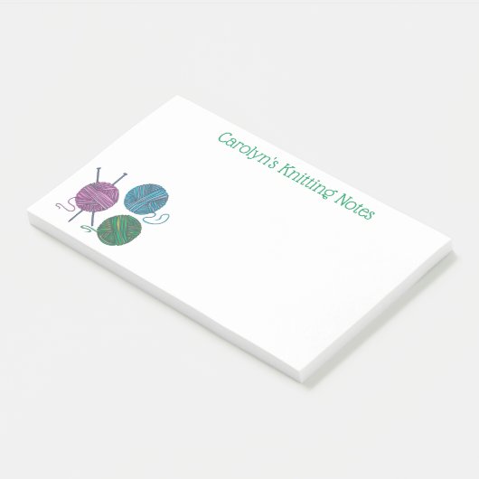 Naalden en kogels van garen, gepersonaliseerd post-it® notes (Schuin)