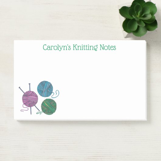Naalden en kogels van garen, gepersonaliseerd post-it® notes (Kantoor)