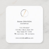 Naalden en schroefdraad voor gouden tapingen vierkante visitekaartje (Achterkant)