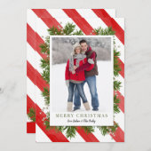 Naalden en strips | Kerstfotokaart Feestdagenkaart (Voorkant / Achterkant)