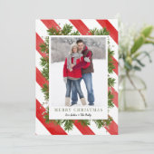 Naalden en strips | Kerstfotokaart Feestdagenkaart (Staand voorkant)