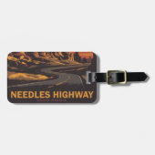 Naalden Highway South Dakota Red Sky Bagagelabel (Voorkant horizontaal)