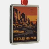 Naalden Highway South Dakota Red Sky Metalen Ornament (Rechts)