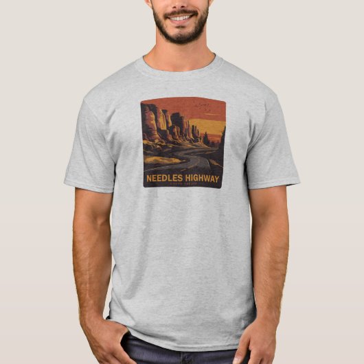 Naalden Highway South Dakota Red Sky T-shirt (Voorkant)