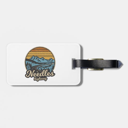 Naalden Highway South Dakota Retro Bagagelabel (Achterkant horizontaal)