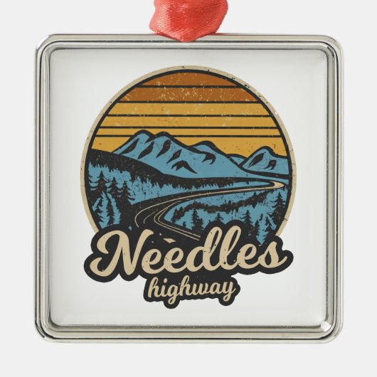 Naalden Highway South Dakota Retro Metalen Ornament (Voorkant)