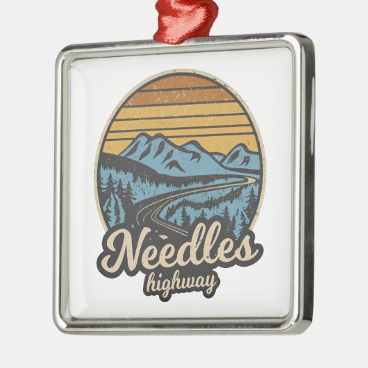 Naalden Highway South Dakota Retro Metalen Ornament (Links)