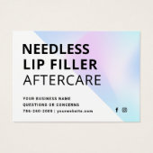 Naalden Lips Filler Hyaluronic Aftercare Kaart (Voorkant)