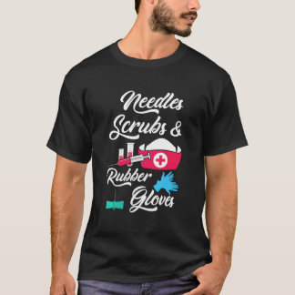 Naalden Schoonmaakt Rubber Handschoenen Flebotomis T-shirt