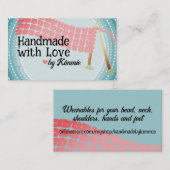 Naalden sjaal roze grijze visitekaartjes... visitekaartje (Voorkant / Achterkant)