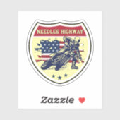 Naalden Snelweg Motorfiets Road Trip Zuid Dakota Sticker (Vel)