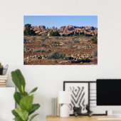 Naalden van Pothole Point Trail in Canyonlands Poster (Thuiskantoor)