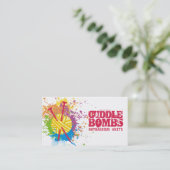 Naaldgaren, langwerpige regenboog visitekaartje (Staand voorkant)