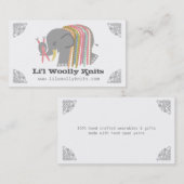 Naaldgaren van olifant, van hout visitekaartje (Voorkant / Achterkant)