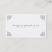 Naaldgaren van olifant, van hout visitekaartje (Achterkant)