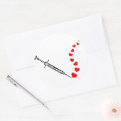 Naaldharten (zwart) ronde sticker (Envelop)