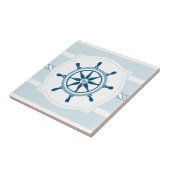 Naaldmoes van keramische tegels voor blauw scheeps tegeltje (Zijkant)