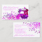 Naaldnaaimachine Neon Pink Script-naam Visitekaartje (Voorkant / Achterkant)