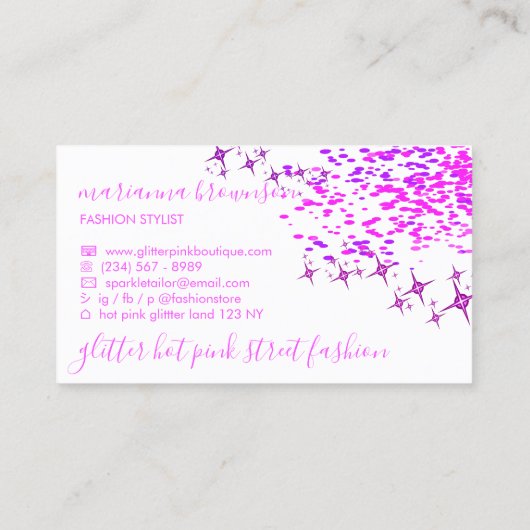 Naaldnaaimachine Neon Pink Script-naam Visitekaartje (Achterkant)