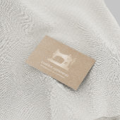 Naaldnaaimachines voor goudnaai Beige linnen Visitekaartje