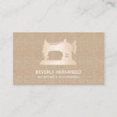 Naaldnaaimachines voor goudnaai Beige linnen Visitekaartje (Voorkant)