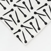Naaldnaalden Initiaal wit + zwart Fleece Deken (Hoek)