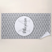 Naaldnaalden Naam en Initiaal van gepantserde vaar Strandlaken (Voorkant)