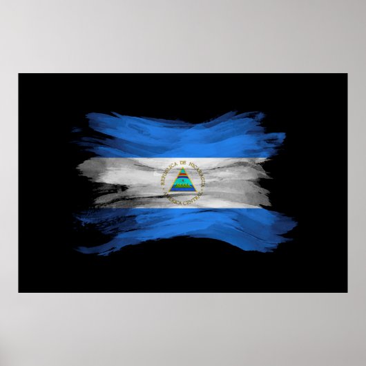 Naaldpenseelstreek Nicaragua, nationale vlag Poster (Voorkant)