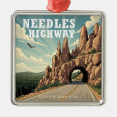 Naald's Highway South Dakota Eagle Metalen Ornament (Voorkant)