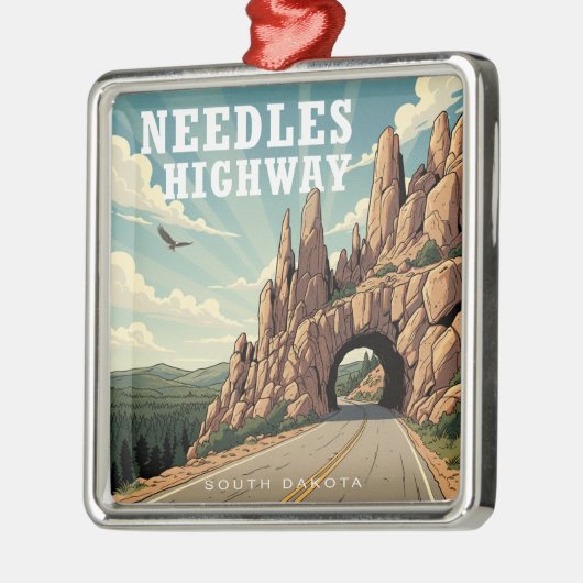 Naald's Highway South Dakota Eagle Metalen Ornament (Links)