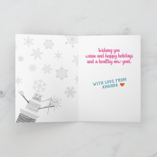 Naaldschroefsnowman naaigartels voor kerstmis Holi Feestdagen Kaart (Binnen)