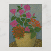 Naaldventiel en vier uur bloem briefkaart (Voorkant)