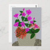 Naaldventiel en vier uur bloem briefkaart (Voorkant / Achterkant)