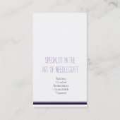 Naaldwerk paarse visitekaartjes (Achterkant)