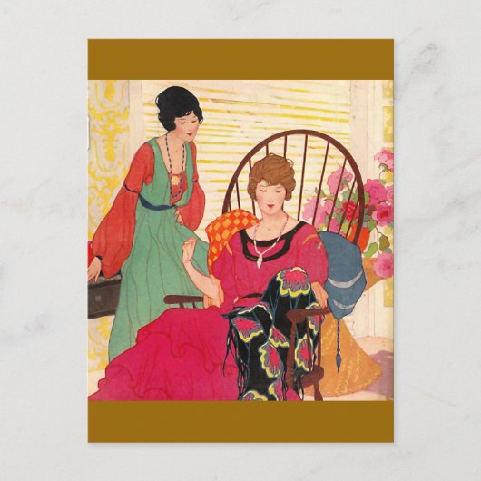 Naaldwerk Vintage 1923 Briefkaart (Voorkant)