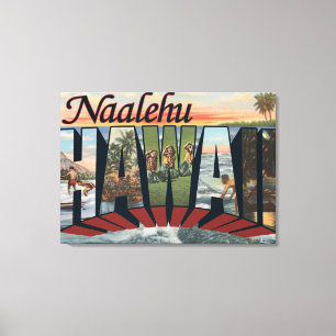 Naalehu, Hawaii - Grote letterscènes Canvas Afdruk