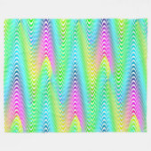 Naalgekleurde golfstroken naadloos patroon fleece deken (Voorkant (Horizontaal))