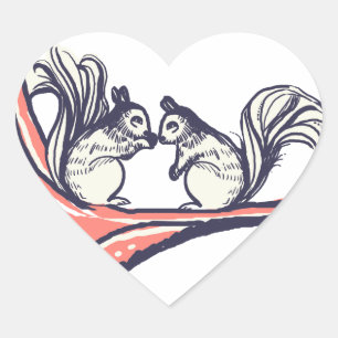 Naalt over je eekhoorns hart sticker